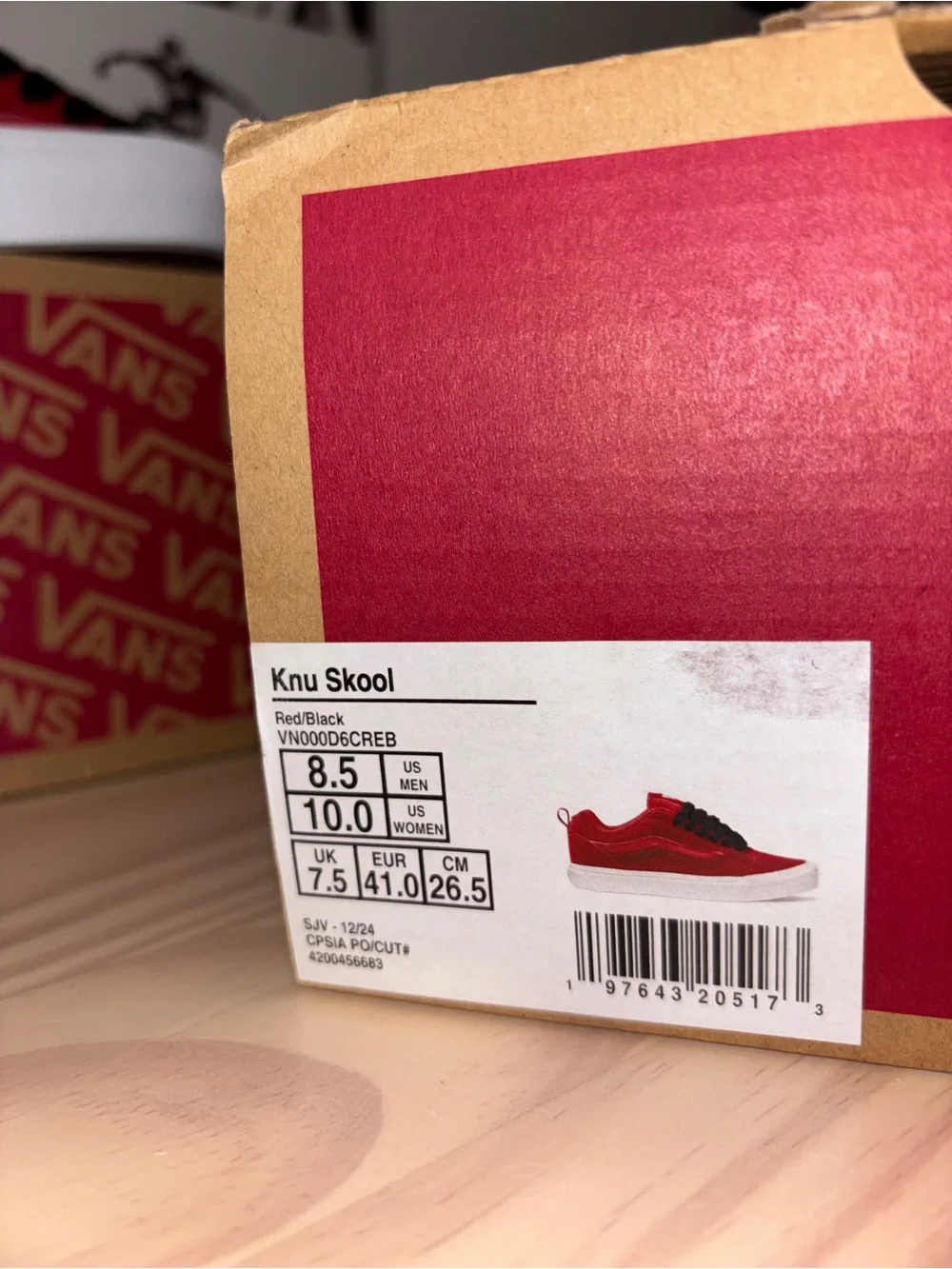 Vans Knu Skool sz 8.5 Men’s 10.0 Woman